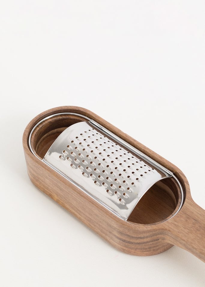 KITCHENWARE ESSENTIALS - Grater with acacia wood bowl, gallery image 4