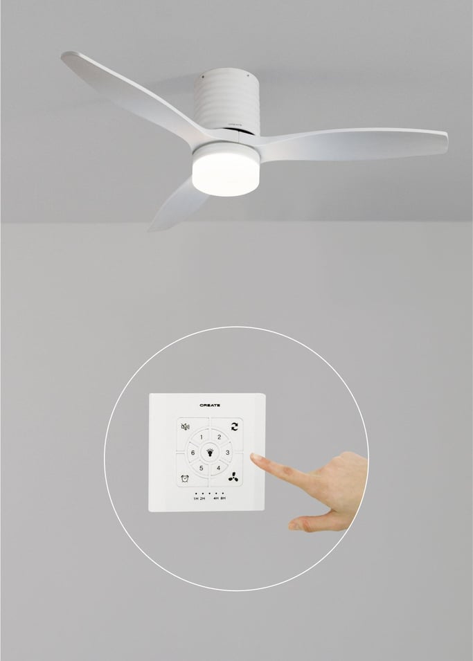 WIND CALM LINE - Silent 40W ceiling fan Ø132 cm 100% wood, gallery image 1
