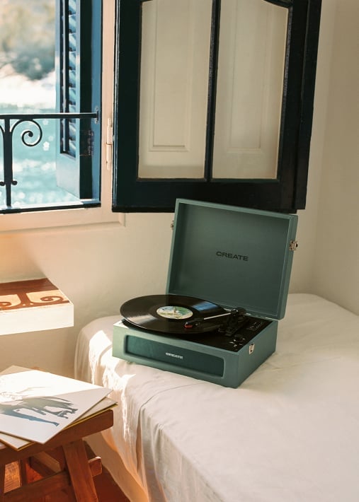Buy RECORD PLAYER COMPACT - Retro Record Player with Bluetooth, USB, SD, MicroSD and MP3 record/player