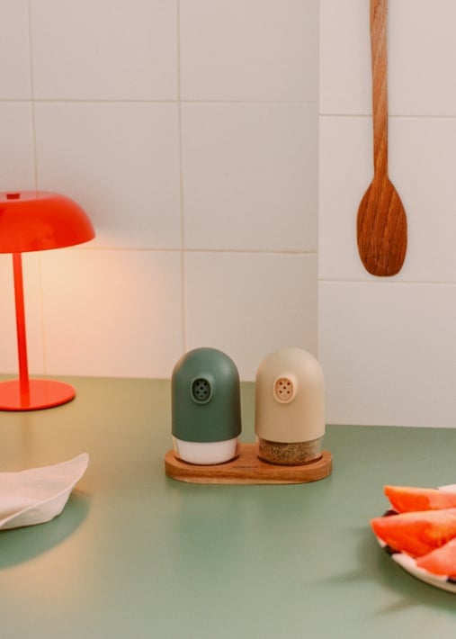 Buy KITCHENWARE STUDIO - Salt and pepper shakers with base
