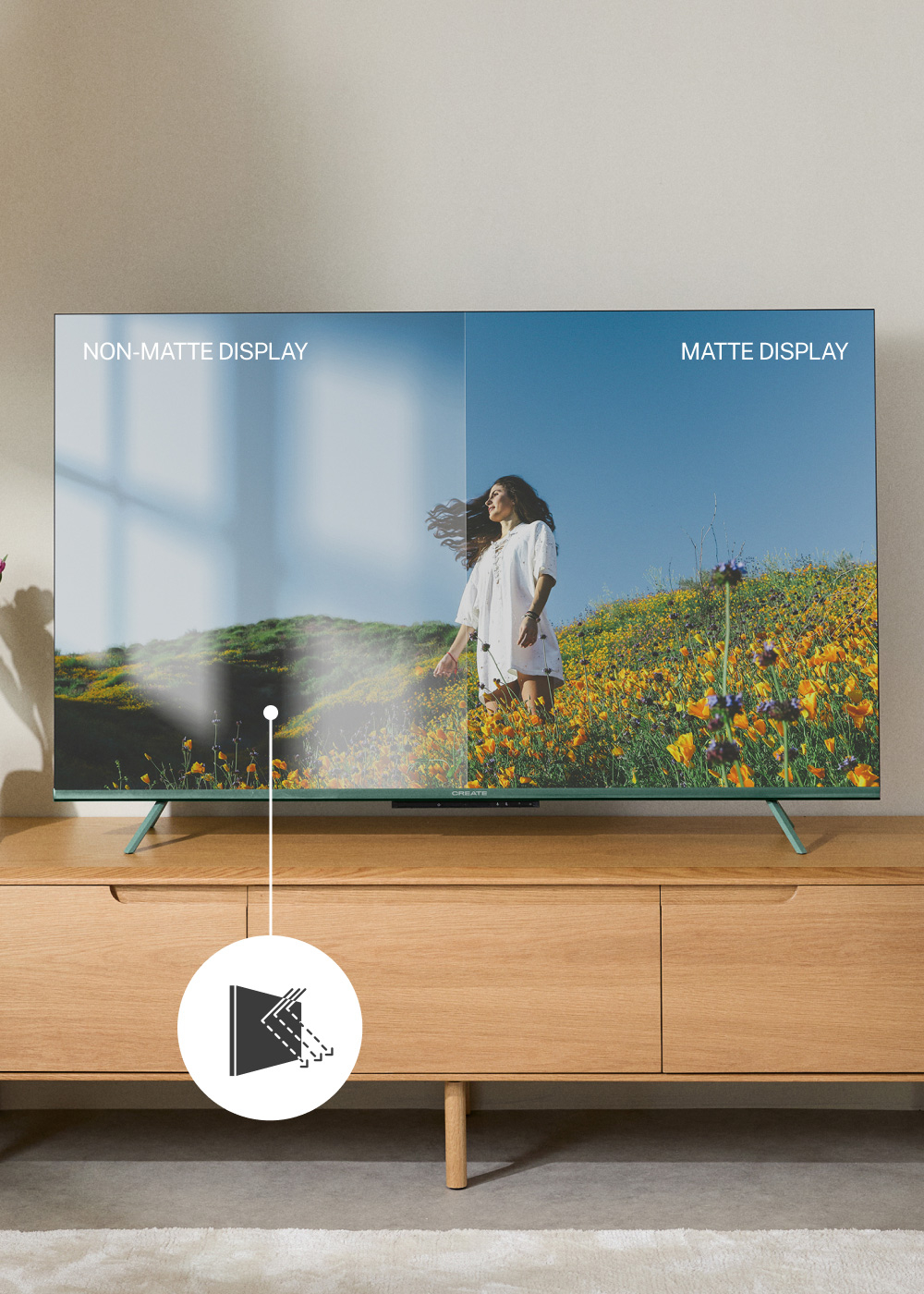 Best Tv Non Reflective Screen QLED 4K Smart TV with anti-reflective screen and color frame - TV COLOR