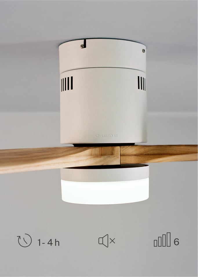 WIND CALM SPECIAL PRICE - Silent 40W ceiling fan Ø132 cm 100% wood, gallery image 4