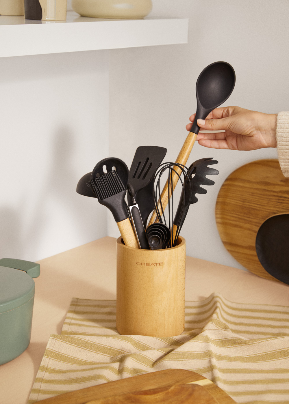 Silicone and wood kitchen utensil - KITCHENWARE STUDIO - Create