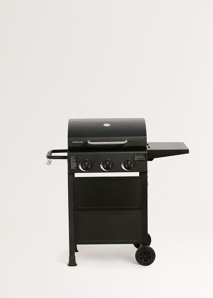 BBQ GAS BURNER - 9kW gas barbecue with 3 burners and a foldable table, gallery image 1