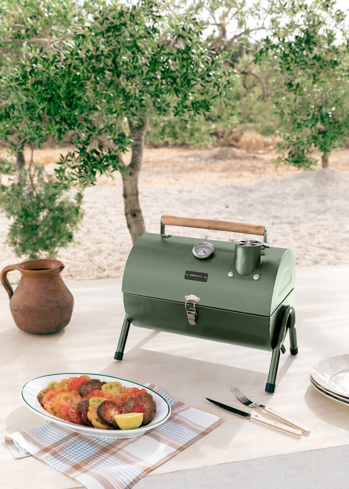 BBQ SMOKEY COMPACT - Portable charcoal smoker barbecue, gallery image 1