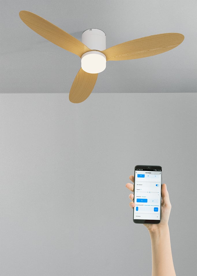 WIND LITE - 40W silent ceiling fan Ø132 cm suitable for indoor and outdoor use, gallery image 1