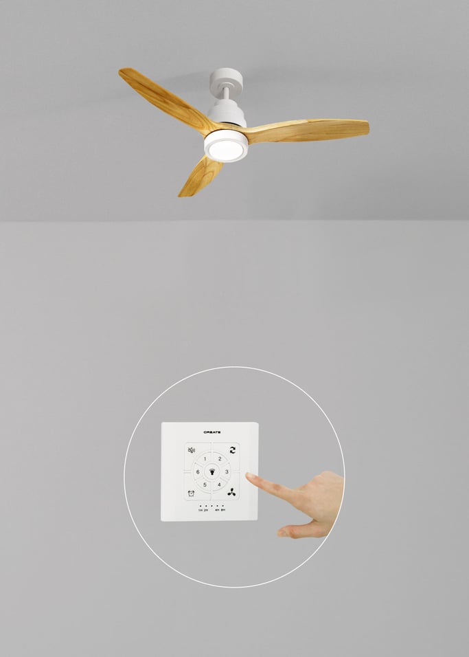 WIND STYLANCE - Silent 40W ceiling fan Ø132 cm 100% Holz, gallery image 1