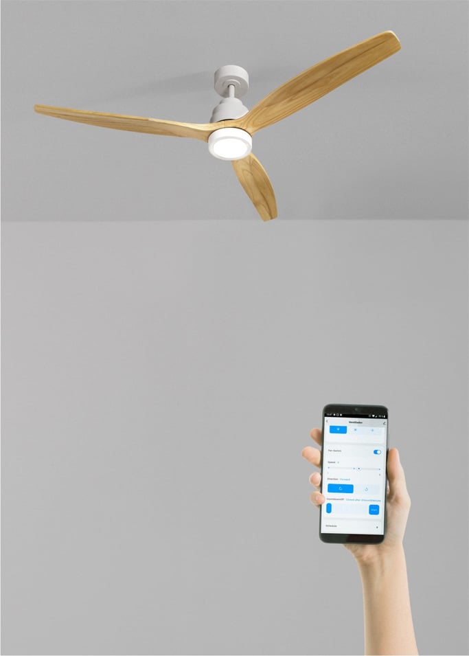 WIND STYLANCE - Silent 40W ceiling fan Ø132 cm 100% Holz, gallery image 1