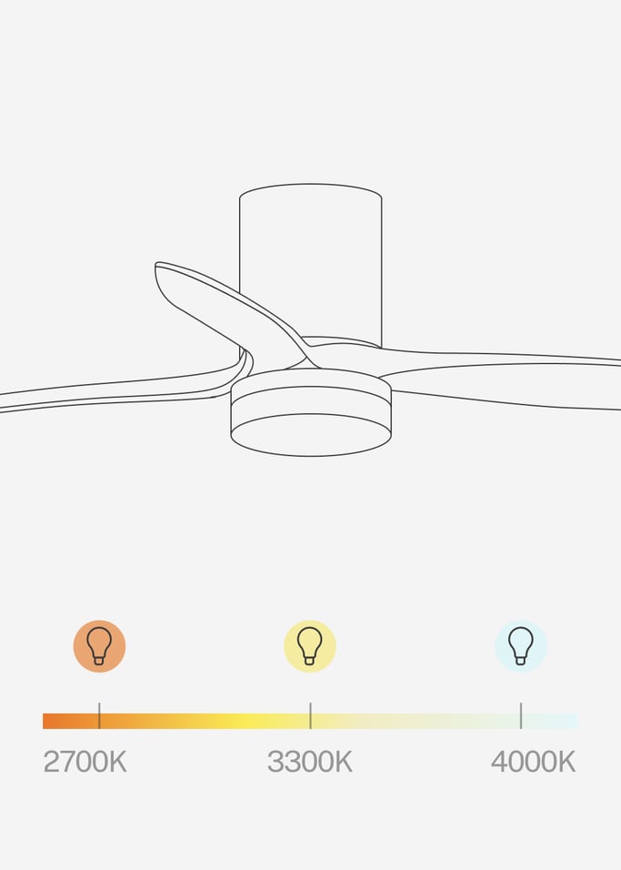 WIND CALM CONCRETE - Silent 40W ceiling fan Ø132cm 100% wood with customizable plaster casing, gallery image 9