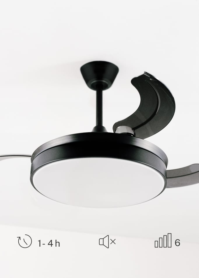 WIND CLEAR - Ceiling fan 40W silent retractable blades with LED light various sizes
, gallery image 5