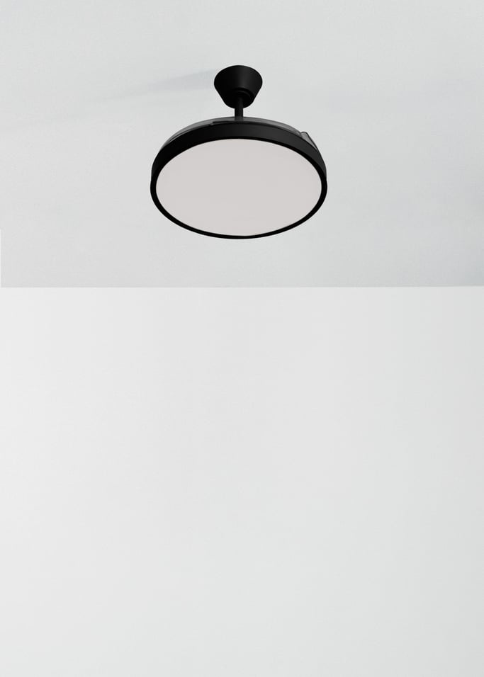 WIND CLEAR STUDIO - 40W ceiling fan, silent, with retractable blades and LED light, various sizes, gallery image 2