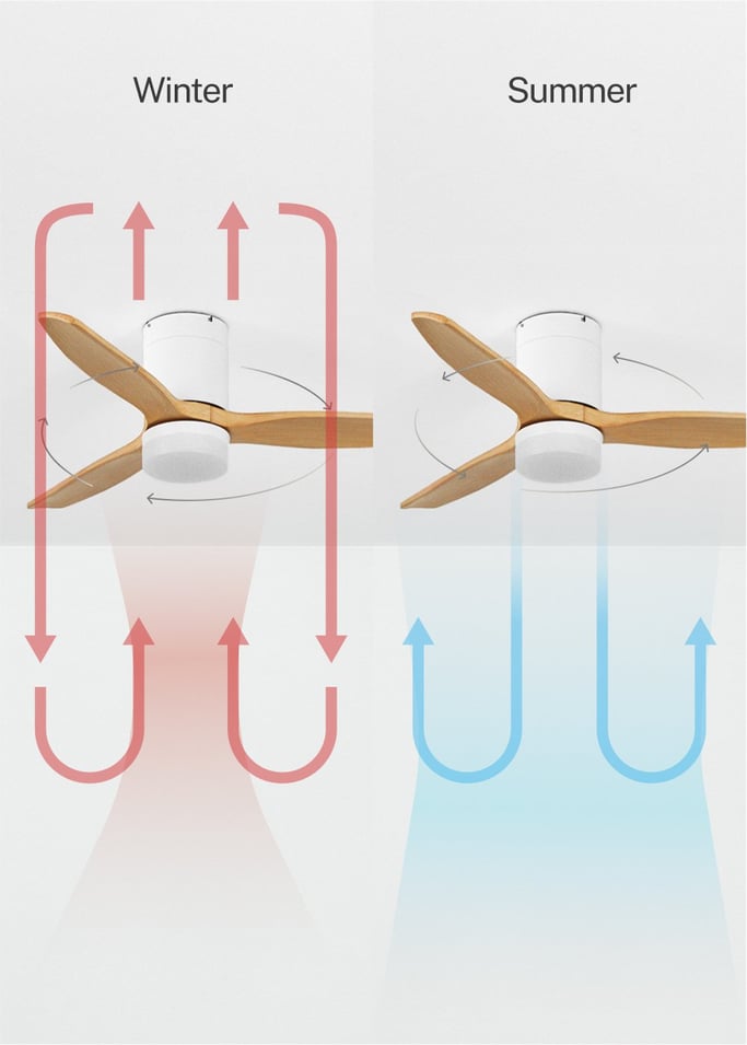 WIND CALM - Quiet 40W ceiling fan with technical ABS blades various sizes, gallery image 4