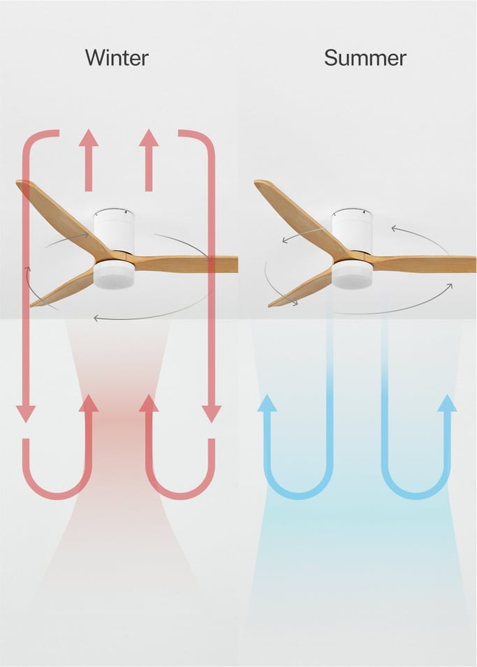 WIND CALM - Quiet 40W ceiling fan with technical ABS blades various sizes, gallery image 4