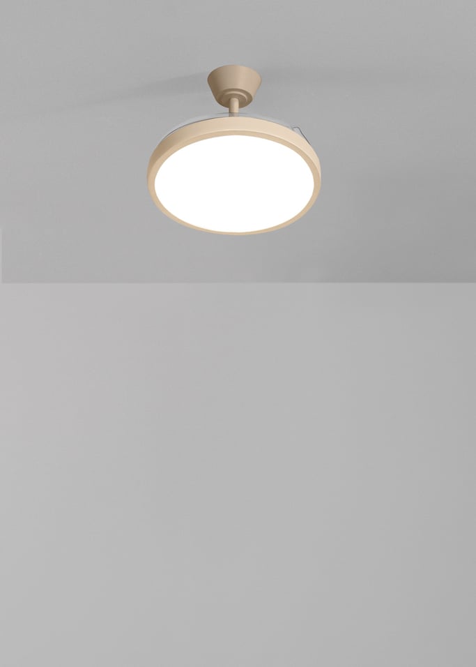 WIND CLEAR STUDIO - 40W ceiling fan, silent, with retractable blades and LED light, various sizes, gallery image 2