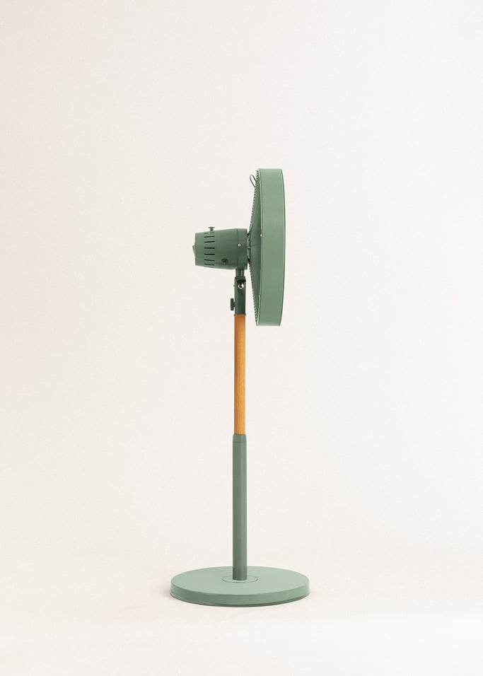 AIR STAND WOOD - 50W Oscillating Retro Style Standing Fan, gallery image 2