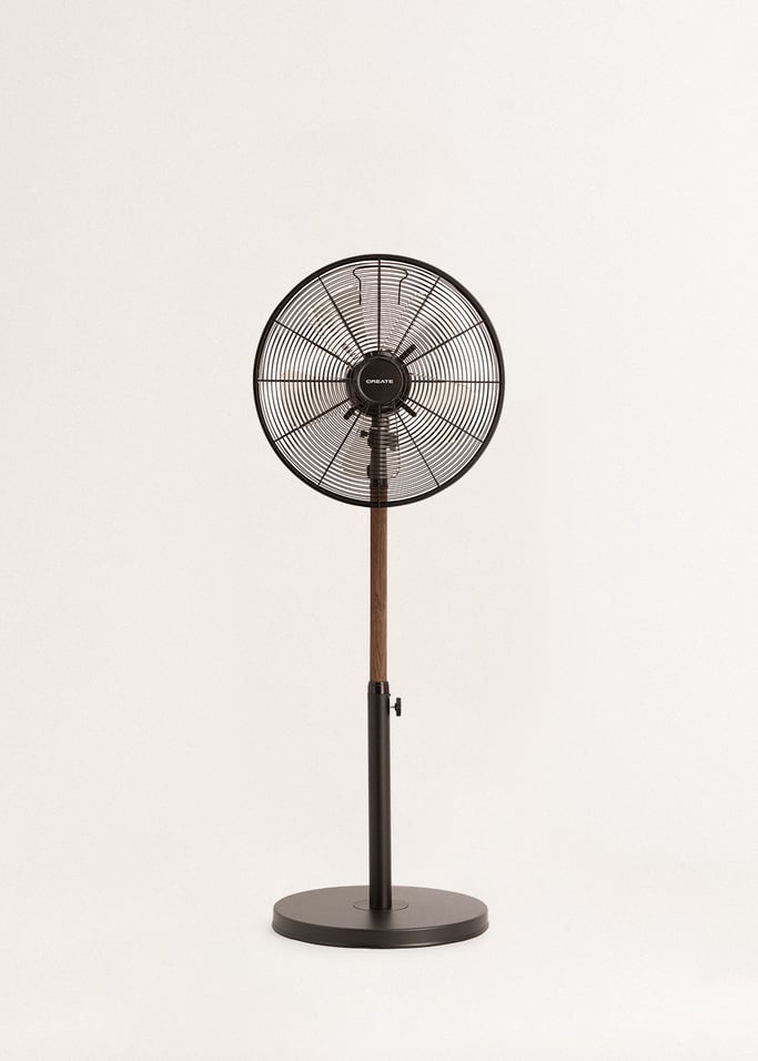 AIR STAND WOOD - 50W Oscillating Retro Style Standing Fan, gallery image 2