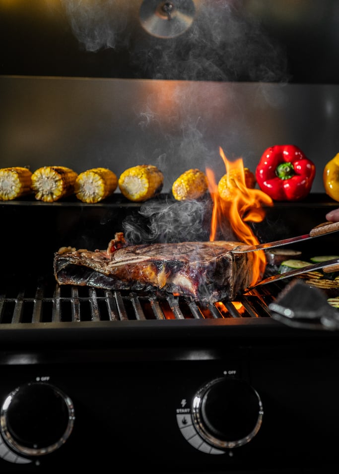 BBQ GAS BURNER PRO - Gas barbecue with side burner and auxiliary table, gallery image 10