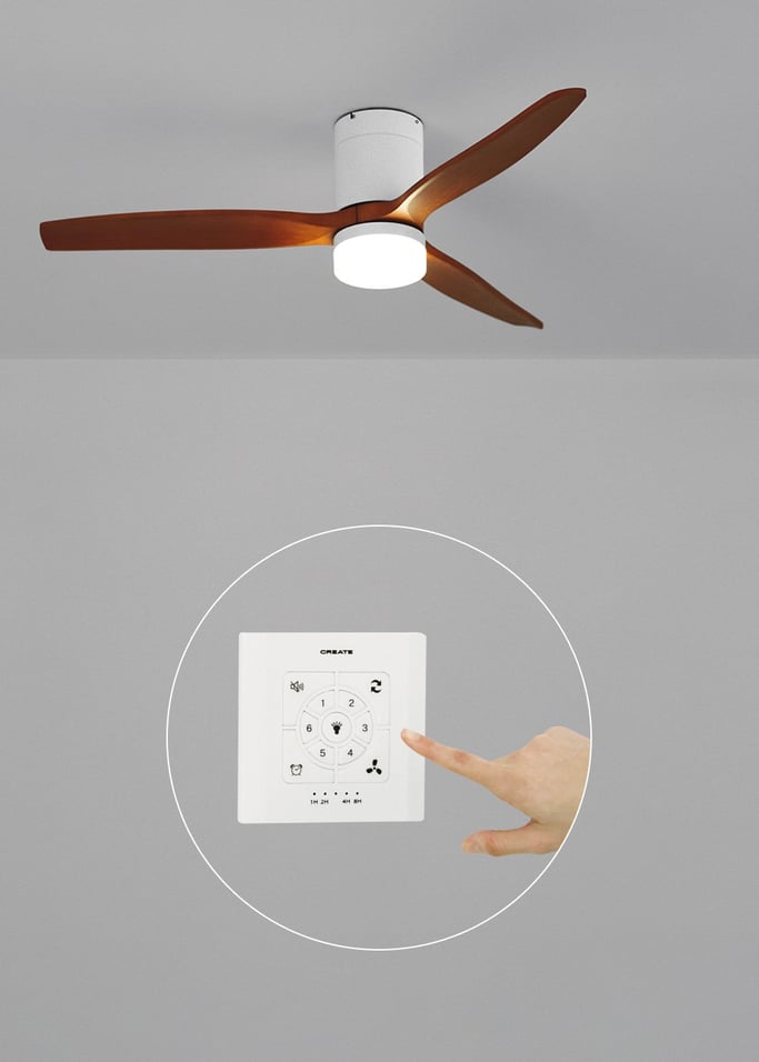 WIND CALM - Quiet 40W ceiling fan with technical ABS blades various sizes, gallery image 2