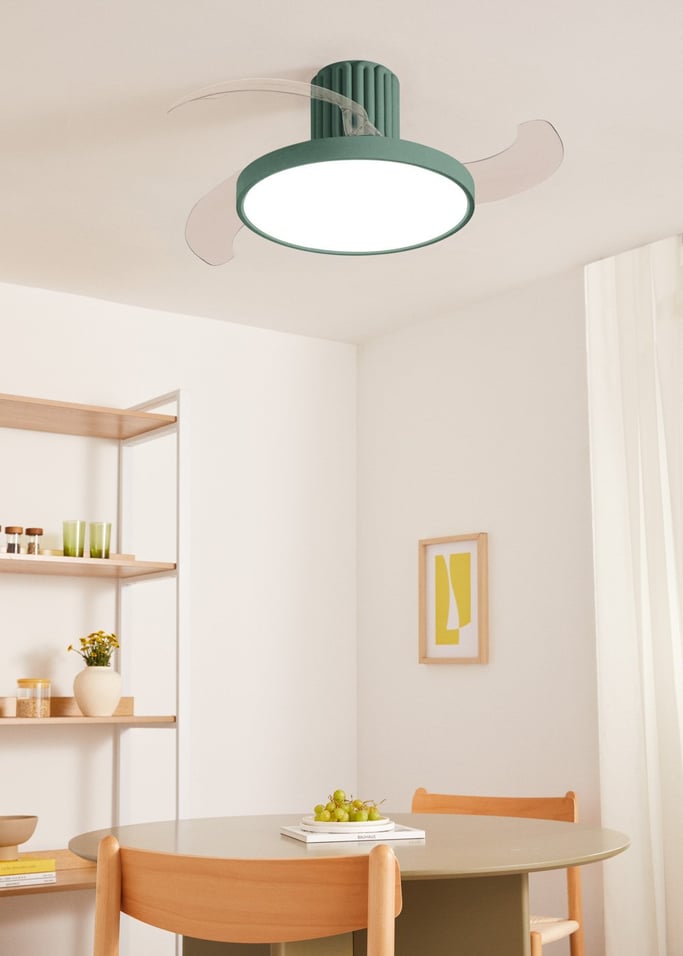 WIND CLEAR SCULPT - 40W silent ceiling fan Ø114 cm retractable blades with LED light, gallery image 3