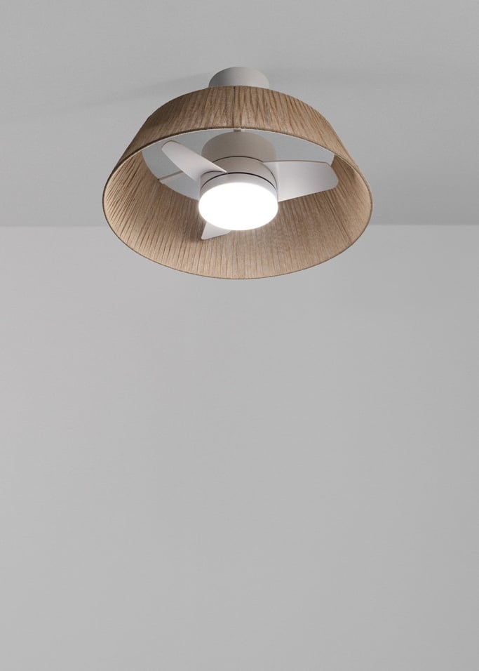 WIND LAMP NATURAL WOVEN - Silent 25W Ceiling Fan Ø60cm with LED Light, gallery image 2