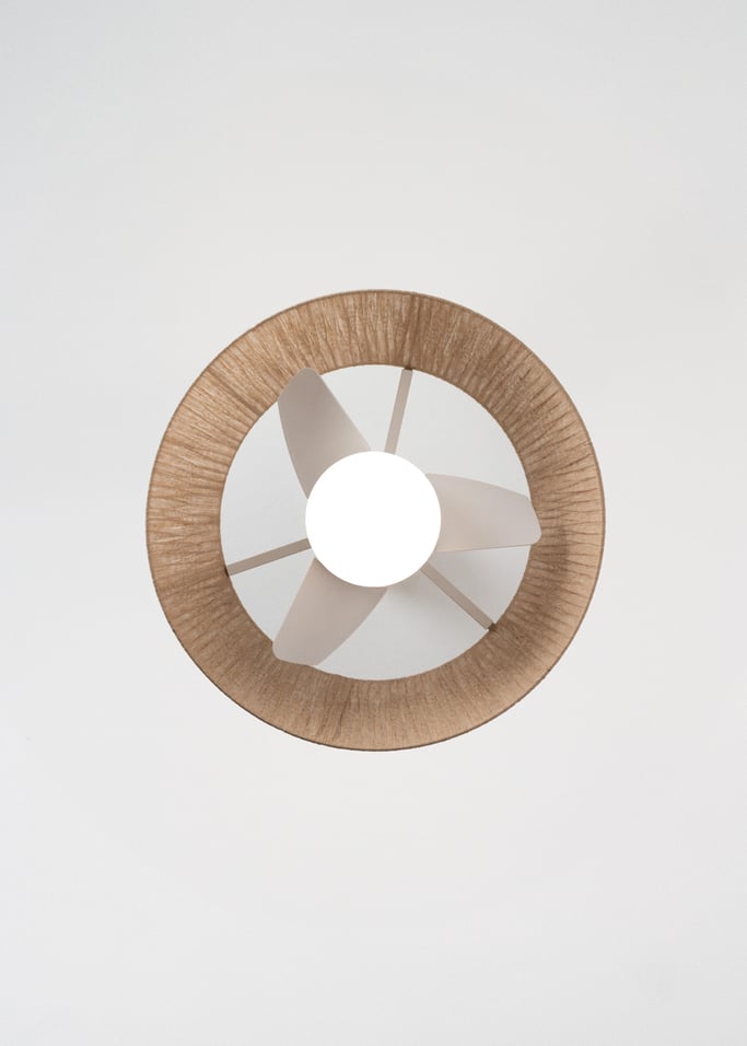 WIND LAMP NATURAL WOVEN - Silent 25W Ceiling Fan Ø60cm with LED Light, gallery image 7