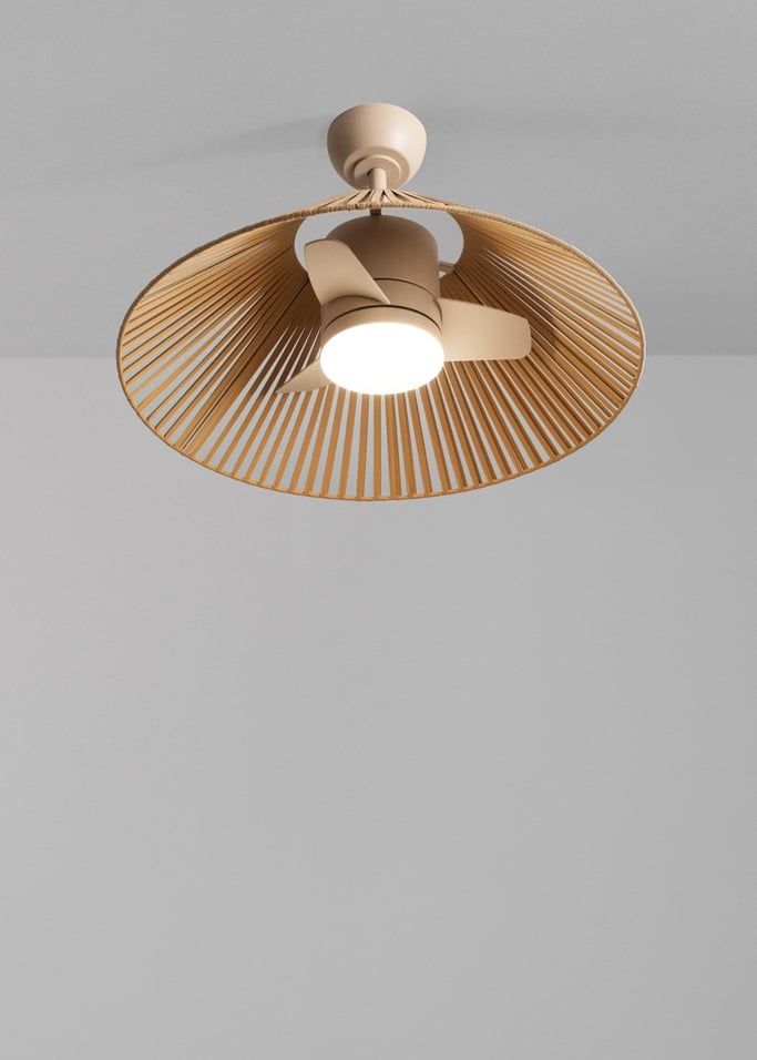 WIND LAMP WOVEN - Silent 25W Ceiling Fan with LED Light, gallery image 2