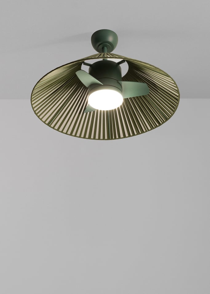 WIND LAMP WOVEN - Silent 25W Ceiling Fan with LED Light, gallery image 2