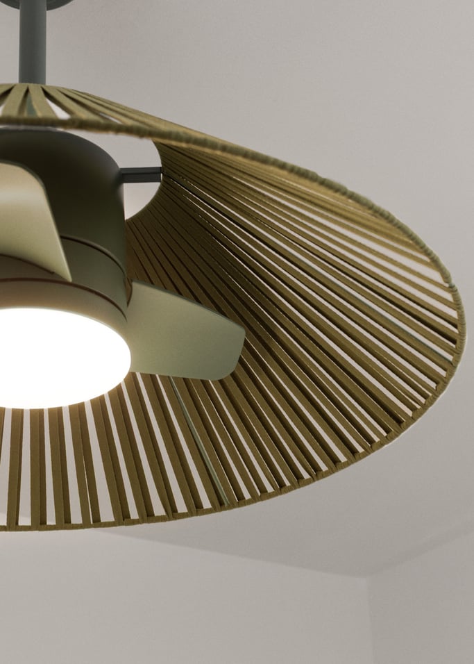 WIND LAMP WOVEN - Silent 25W Ceiling Fan with LED Light, gallery image 6