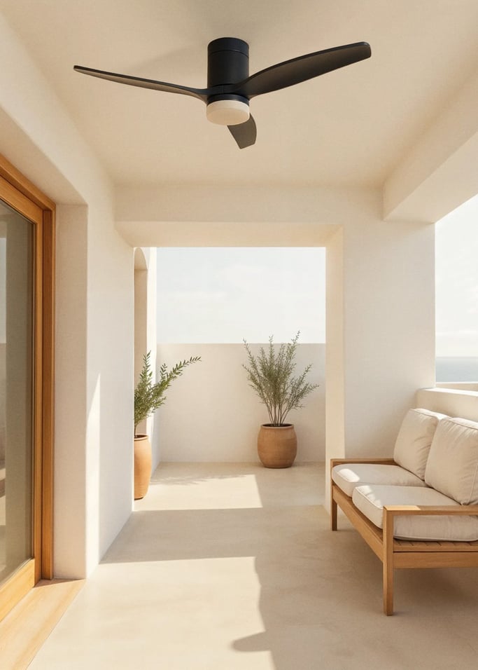 WIND CALM - Quiet 40W ceiling fan with technical ABS blades various sizes, gallery image 3