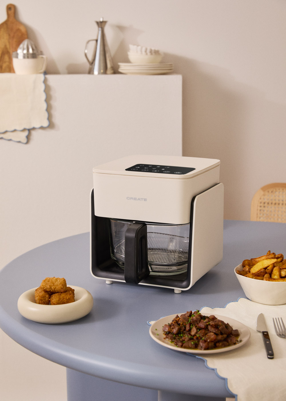 4 2L Glass Air Fryer With Optional Steamer AIR FRYER STUDIO CRYSTAL 