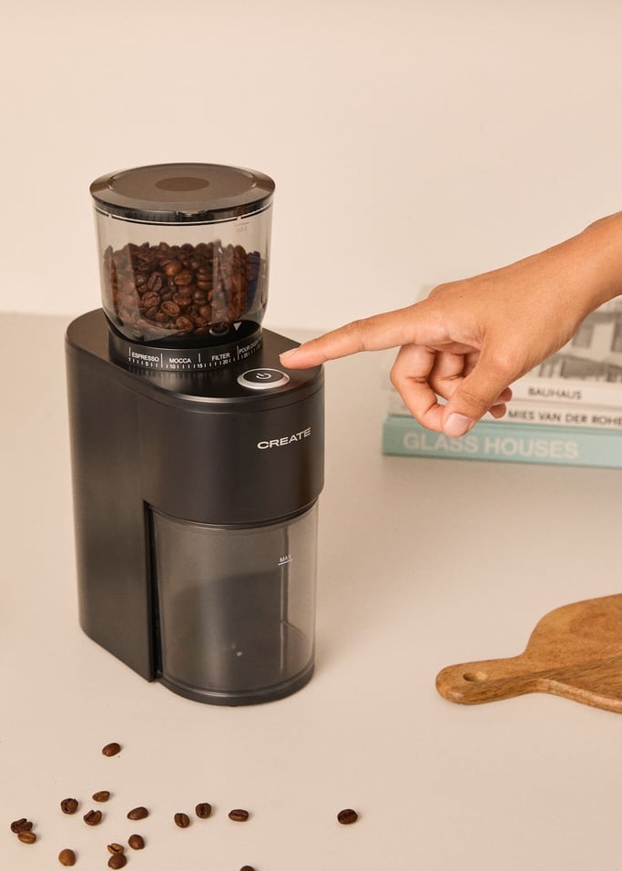 COFFEE GRINDER STUDIO PRO - Coffee grinder with container and 38 grind settings, gallery image 4