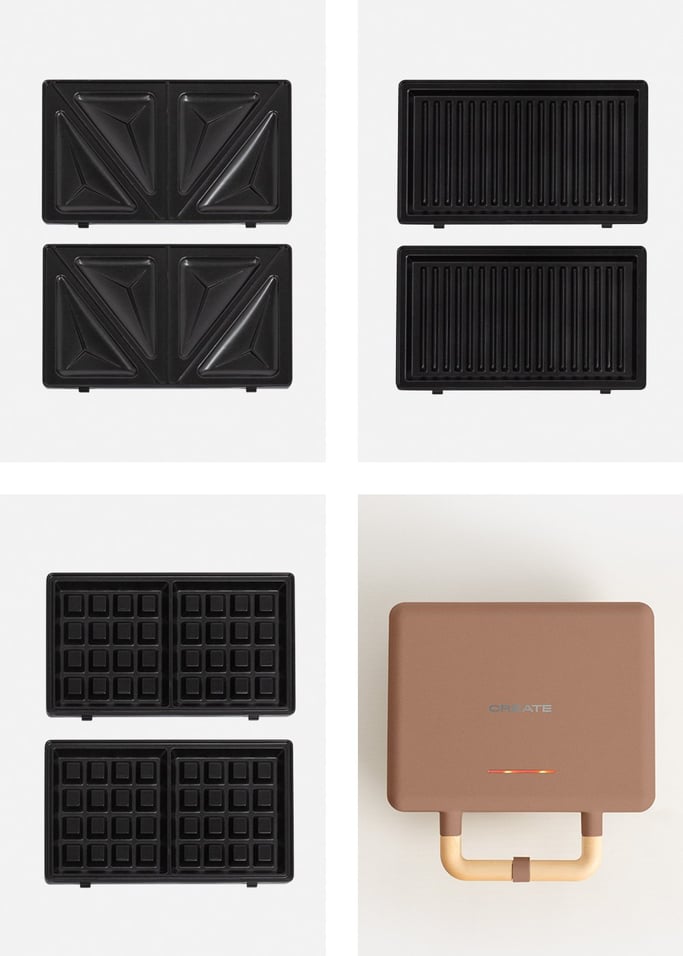 STONE STUDIO - Sandwich grill and waffle maker with removable plates, gallery image 8