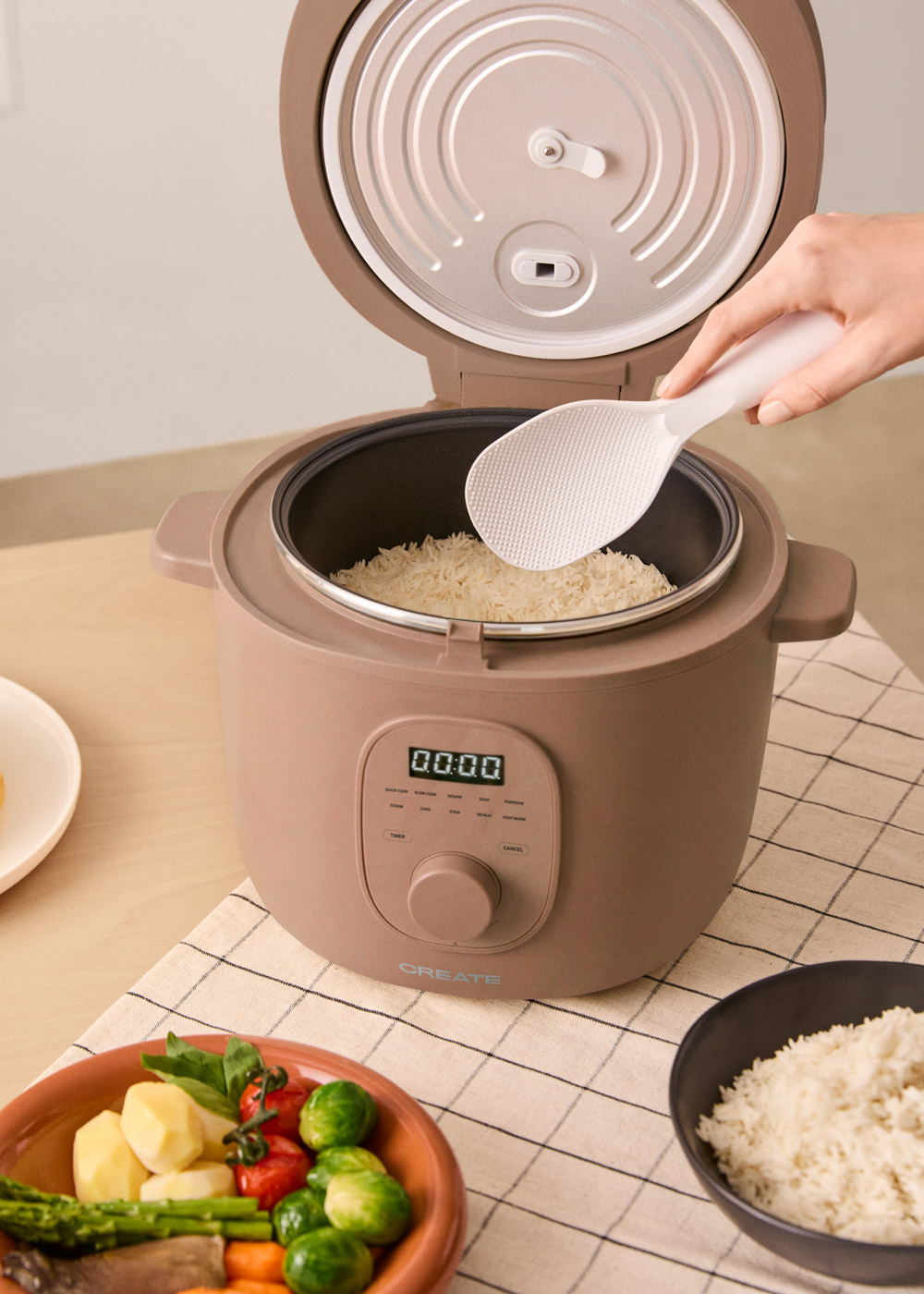 Multifunctional electric rice cooker with steamer basket - RICE COOKER ...