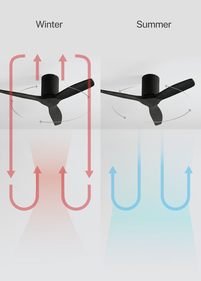 WIND CALM - Quiet 40W ceiling fan with technical ABS blades various sizes, gallery image 3