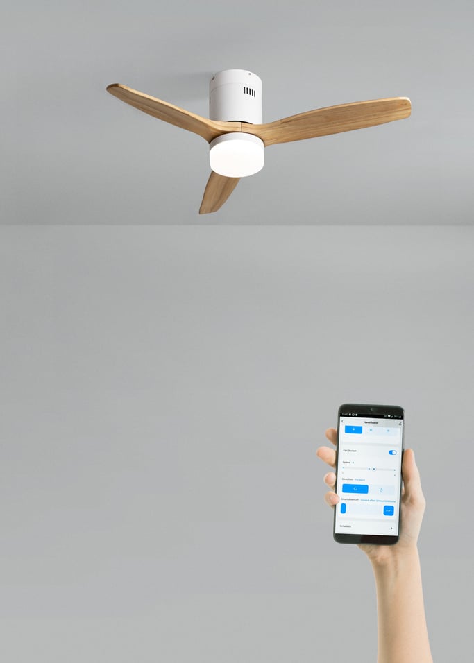 WIND CALM NATURAL WOOD - Silent 40W ceiling fan 100% wood, gallery image 2