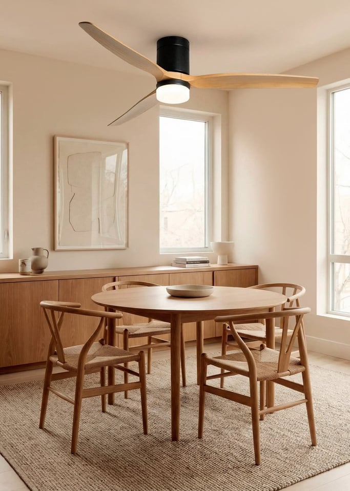 WIND CALM - Quiet 40W ceiling fan with technical ABS blades various sizes, gallery image 1