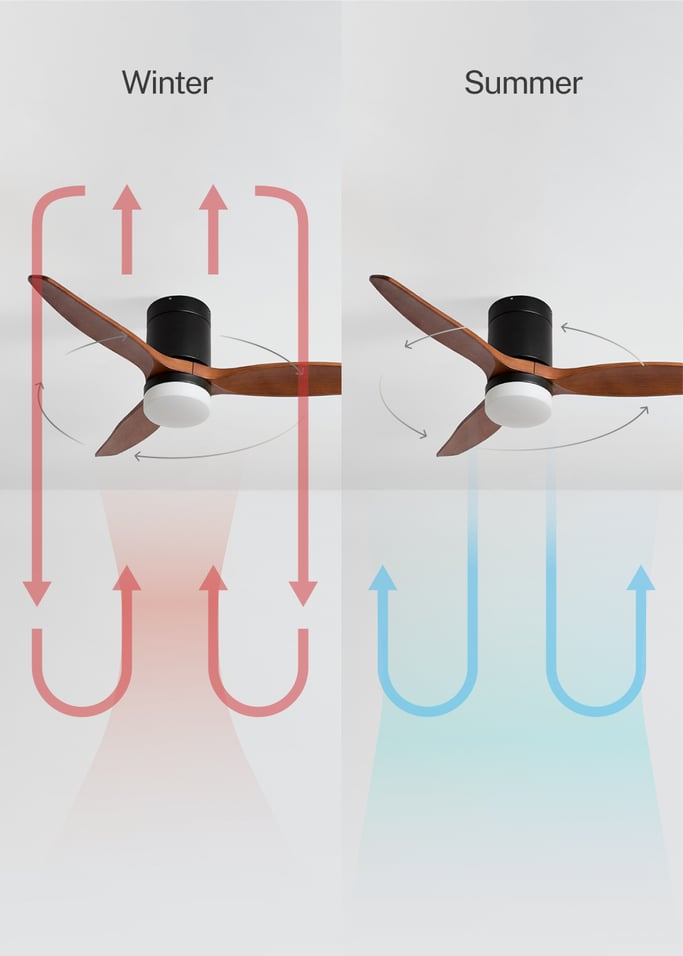 WIND CALM - Quiet 40W ceiling fan with technical ABS blades various sizes, gallery image 3