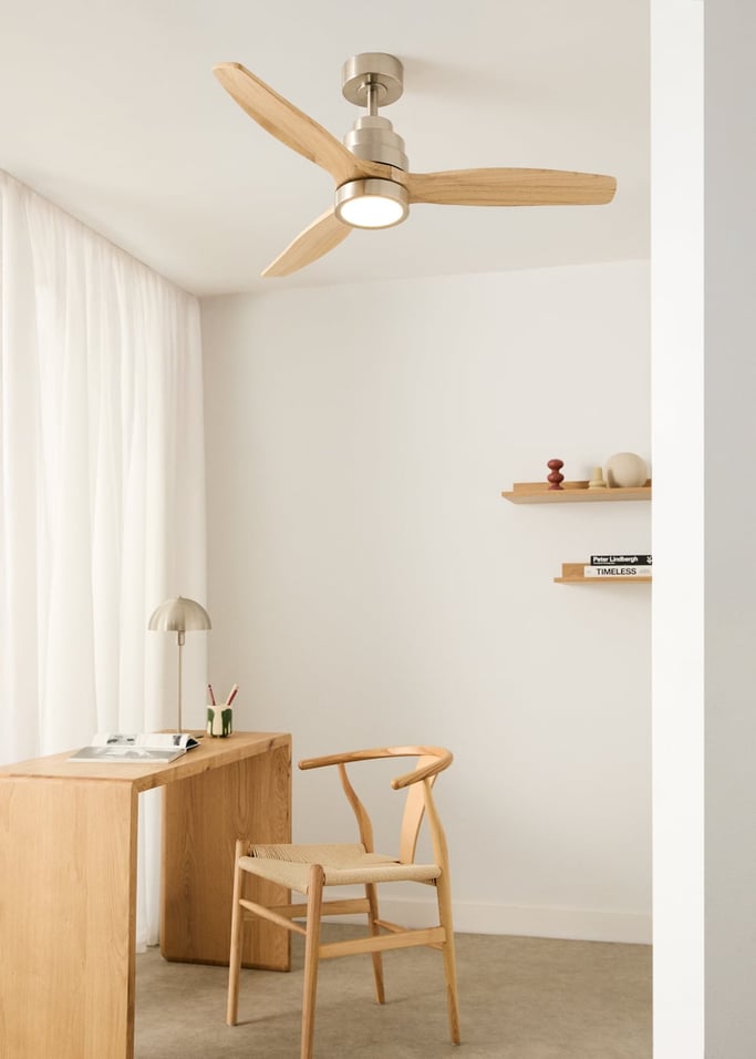 WIND STYLANCE NATURAL WOOD - Silent 40W ceiling fan 100% wood various sizes, gallery image 1
