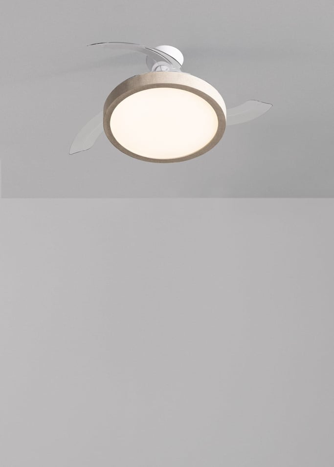 WIND CLEAR STUDIO - 40W ceiling fan, silent, with retractable blades and LED light, various sizes, gallery image 5