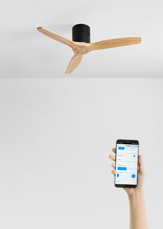 WIND CALM NATURAL WOOD - Silent 40W ceiling fan 100% wood, gallery image 2