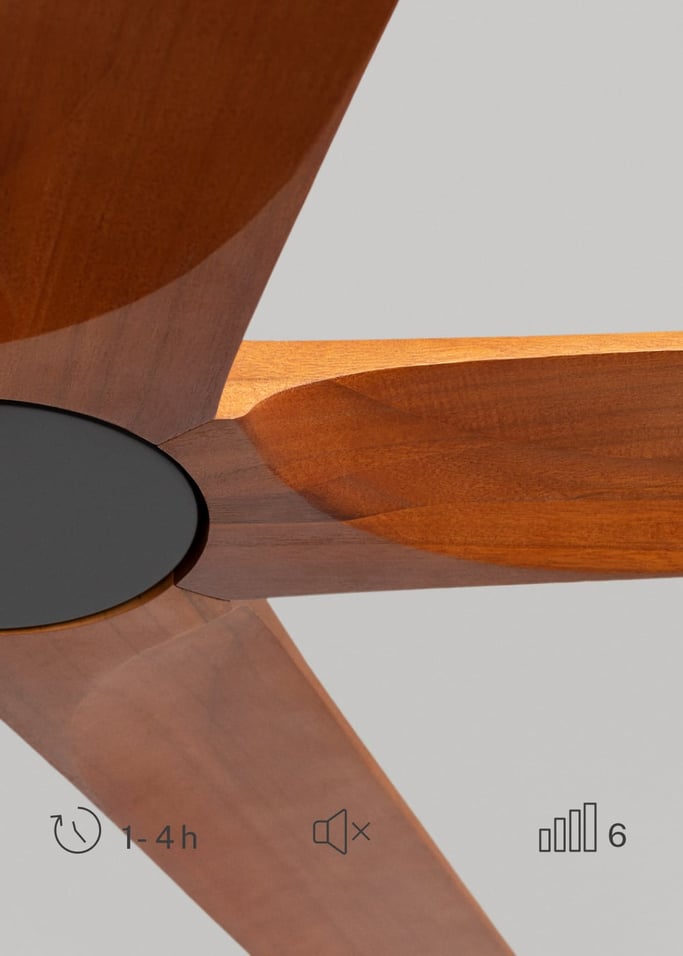 WIND INDUSTRIAL WOOD - Silent 40W ceiling fan made of 100% wood, available in various sizes, gallery image 4