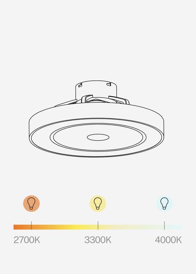 WIND CLEAR EASY - 40W silent ceiling fan Ø50 cm with hidden blades and LED light, gallery image 7