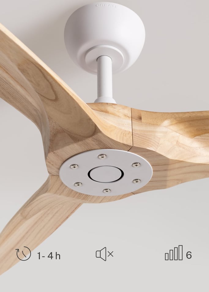 WIND CENTURY - Ceiling fan 40W silent Ø152 cm 100% wood, gallery image 4
