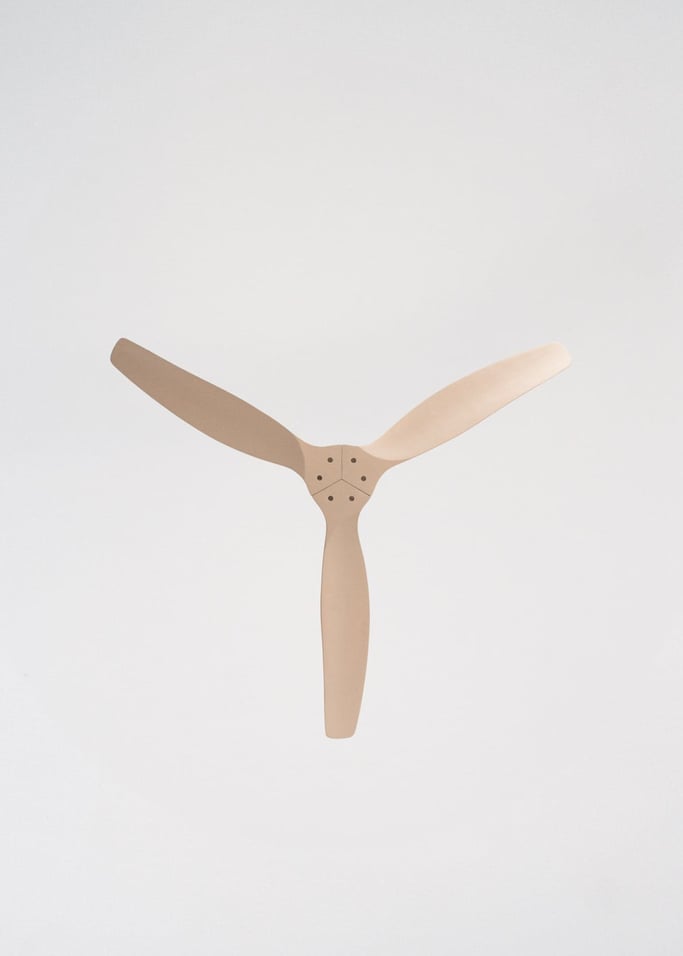 WIND CALM CUSTOM RATTAN - Ceiling fan 40W silent Ø132 cm with LED light in body and lamp, gallery image 5