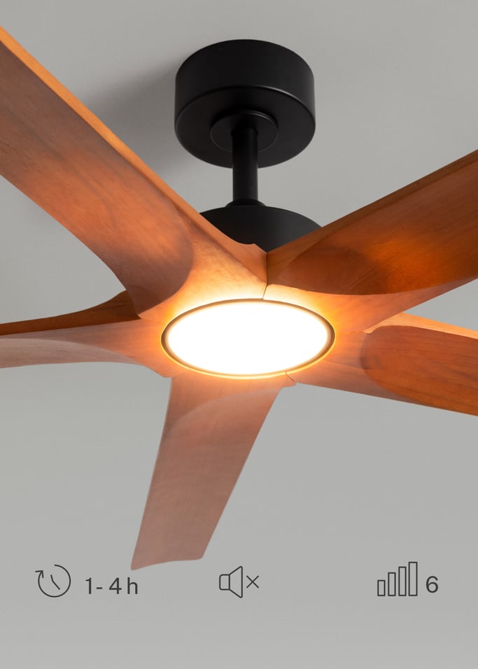 WIND INDUSTRIAL WOOD - Silent 40W ceiling fan made of 100% wood, available in various sizes, gallery image 5