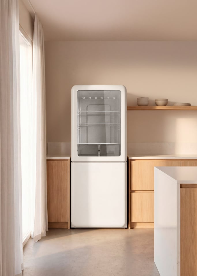 FRIDGE RETRO KNOCK KNOCK 401L - 401L No Frost Fridge Freezer with Retro-Style Viewing Window, gallery image 3