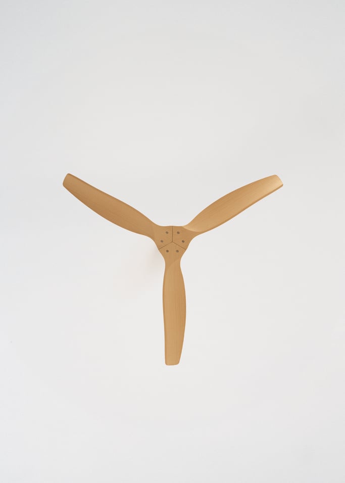 WIND CALM CUSTOM RATTAN - Ceiling fan 40W silent Ø132 cm with LED light in body and lamp, gallery image 5