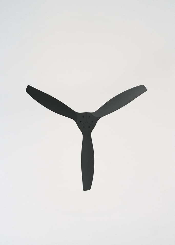 WIND CALM CUSTOM RATTAN - Ceiling fan 40W silent Ø132 cm with LED light in body and lamp, gallery image 5