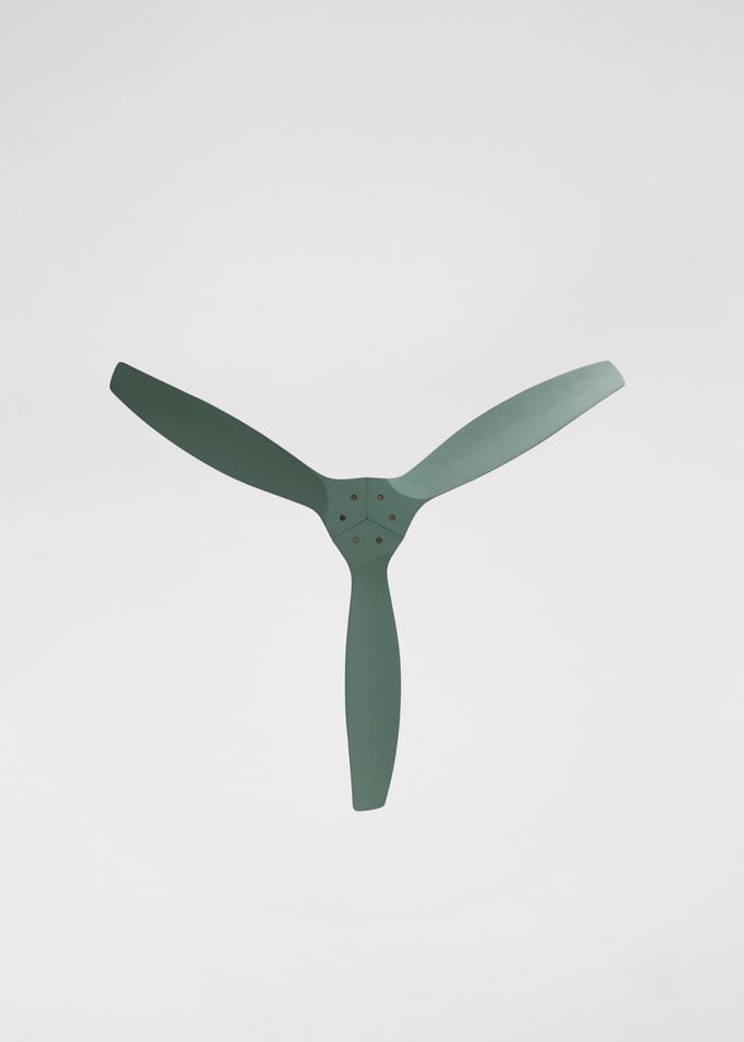 WIND CALM CUSTOM RATTAN - Ceiling fan 40W silent Ø132 cm with LED light in body and lamp, gallery image 5
