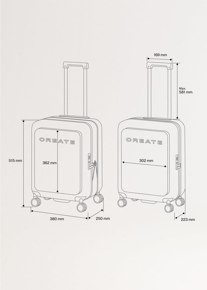 LUGGAGE STUDIO POCKET - Expandable polycarbonate hard-shell suitcase suitable for Low Cost airlines with TSA lock, gallery image 15